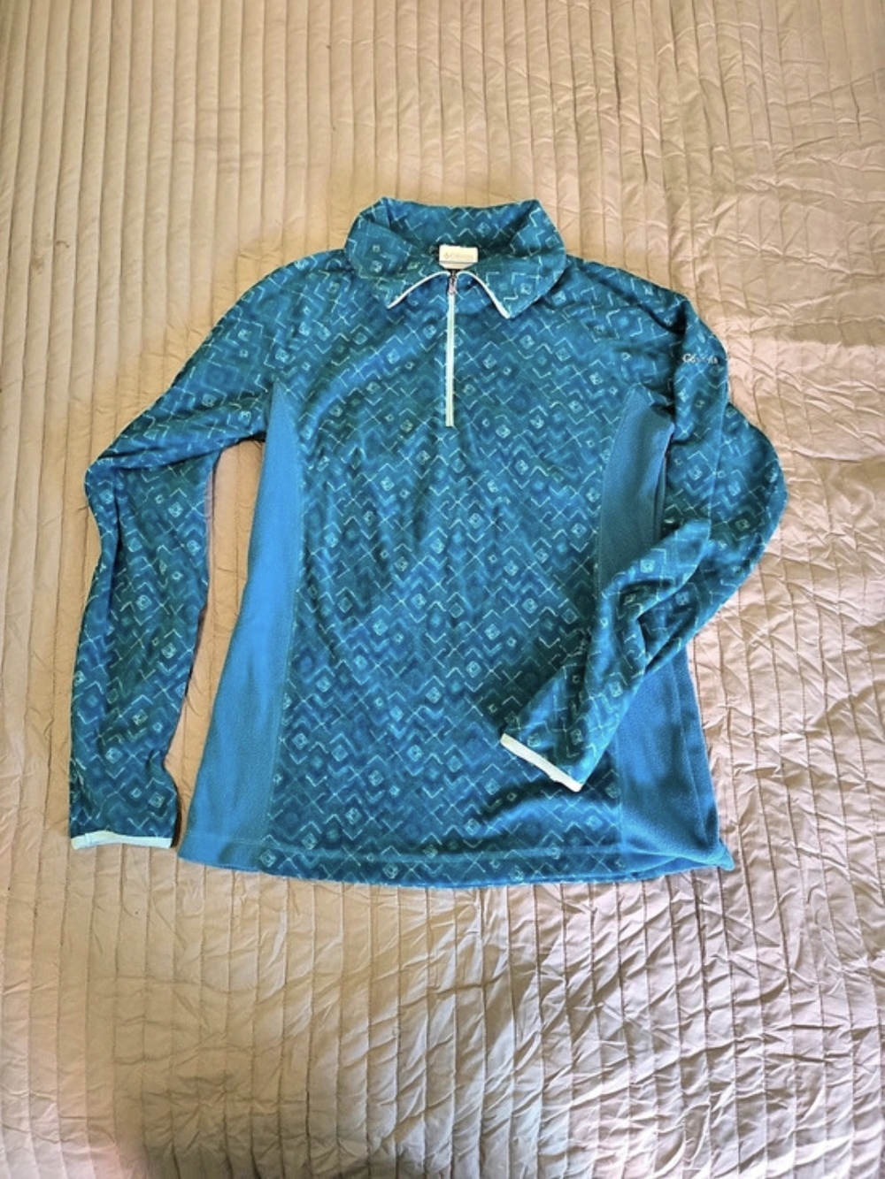 Columbia Helvetia II Printed Cropped Half Snap Fleece Pullover Medium, (159)